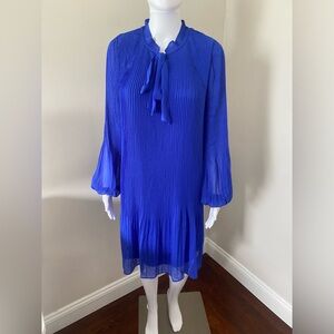 DKNY WMN’s Blue Knee Length Long Sleeve Dress Size US 10